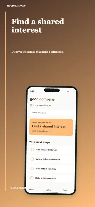 Good Company screenshot design: Book spine